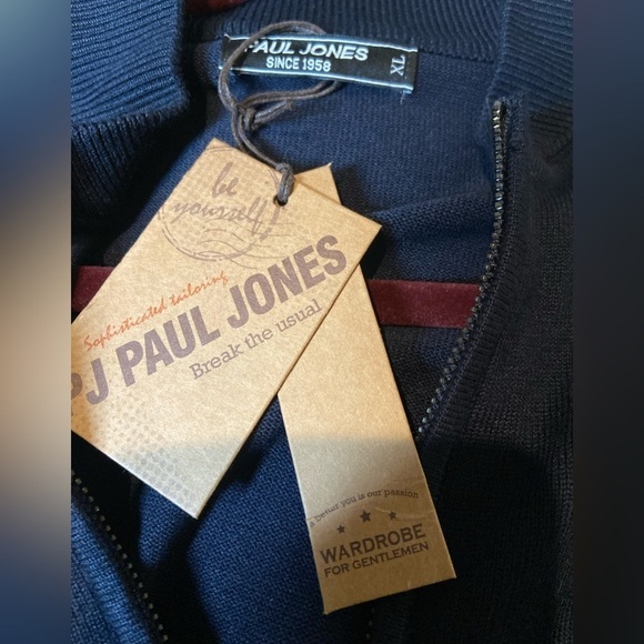 PJ Paul Jones~NWT~Menâs~Soft~Black~Full
2-Way Zipper~Cardigan Sweater~Size XL - Picture 2 of 12